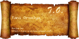 Tani Orsolya névjegykártya